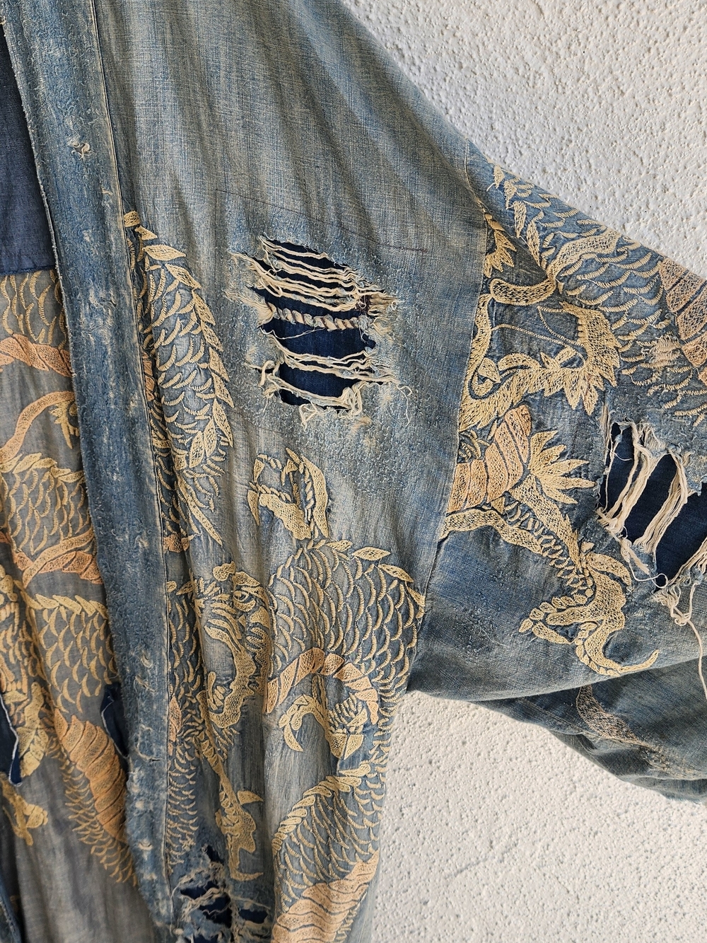 Magnolia Pearl Denim Dragon Daiji Kimono Jacket 517 Washed Indigo - Picture 4 of 13